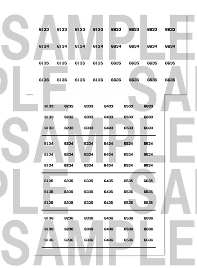 レールクラフト阿波座 神戸市交通局6000形車番インレタ【2】(6133F～6136F)[RCA-IN108]