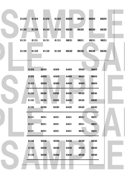 レールクラフト阿波座 神戸市交通局6000形車番インレタ【1】(6129F～6132F)[RCA-IN107]