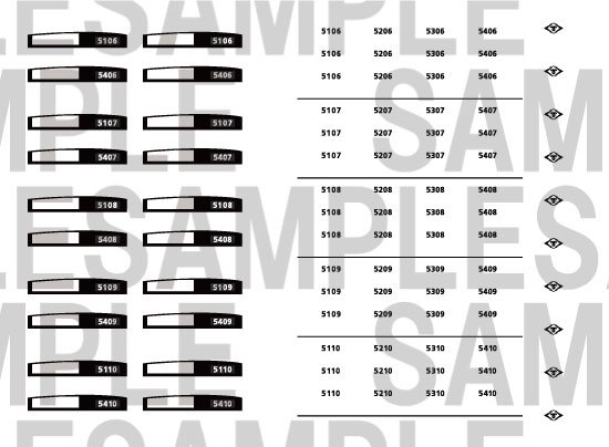 レールクラフト阿波座 神戸市営地下鉄海岸線5000形車番インレタ【2】(5106F～5110F)[RCA-IN120]