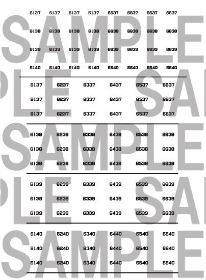レールクラフト阿波座 神戸市交通局6000形車番インレタ【3】(6137F～6140F)[RCA-IN126]