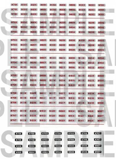 レールクラフト阿波座 相鉄9000系車番インレタ【2】(鉄コレ・旧塗装用)[RCA-IN42]