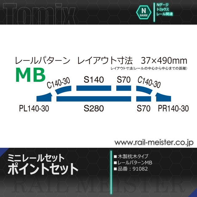 トミックス ミニレールセット ポイントセット(レールパターンMB)[91082