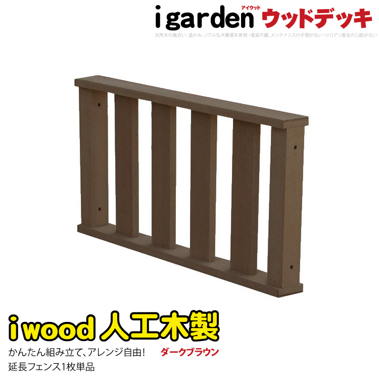 ウッドデッキフェンス　人工木製　ロータイプ