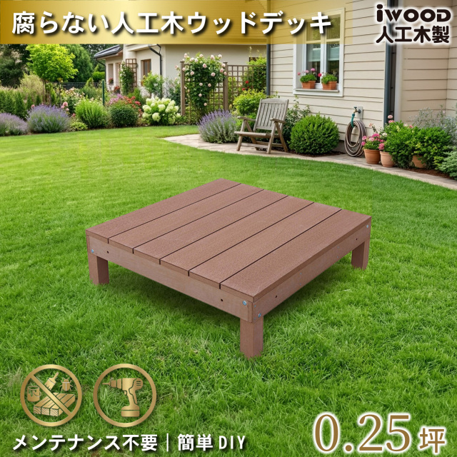 ウッドデッキ　人工木製　0.25坪　[1点]　ナチュラル　A1dN　アイウッドデッキ　A90N