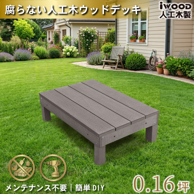 ウッドデッキ60系　人工木製　ダークブラウン　[1点]　60A1dD　アイウッドデッキ60系　A60D
