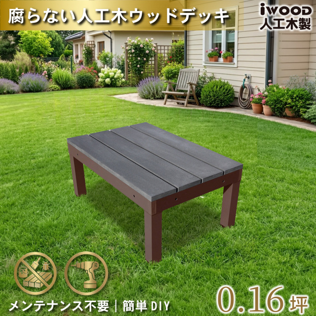 ウッドデッキPLUS60系　人工木+アルミ製　ブラック　[1点]　60P1dB　アイウッドデッキPLUS60系　P60B