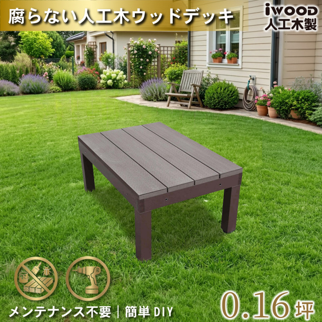 ウッドデッキPLUS60系　人工木+アルミ製　ダークブラウン　[1点]　60P1dD　アイウッドデッキPLUS60系　P60D