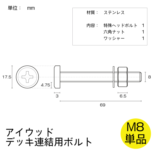 デッキ連結ボルト