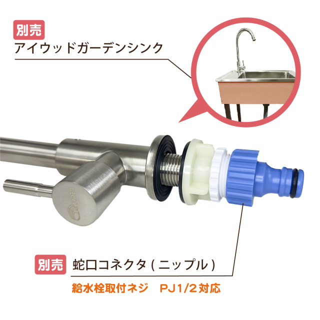 ステンレス蛇口とニップル