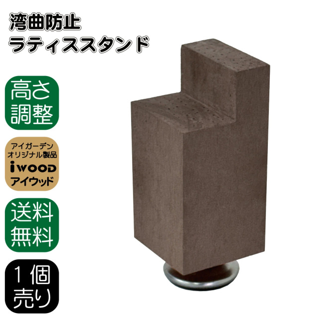 ラティススタンド 湾曲防止 人工木製 ダークブラウン 1個 ラティス調節スタンド アイウッド 人工木 フェンス 人工木ラティス 目隠しフェンス パーテーション 屋外 ビス 腐らない 樹脂製 接着