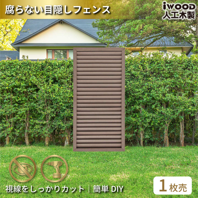 ルーバーラティス　人工木製　H120cm×W60cm　[1枚]　ダークブラウン　1260D　i10402db　アイウッドルーバーラティス　R1260D