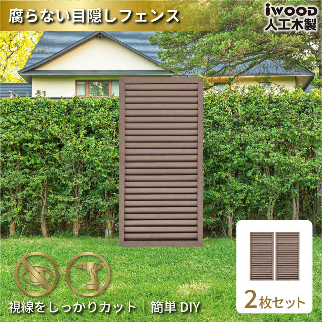 ルーバーラティス　人工木製　H120cm×W60cm　[2枚セット]　ダークブラウン　1260s2D　i10402s2db　アイウッドルーバーラティス　R1260D