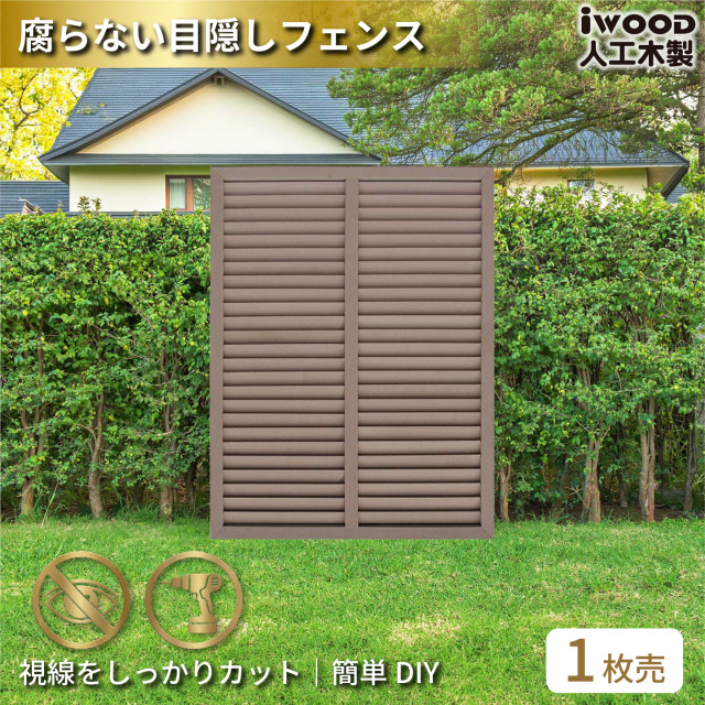 ルーバーラティス　人工木製　H120cm×W90cm　[1枚]　ダークブラウン　1290D　アイウッドルーバーラティス　R1290D