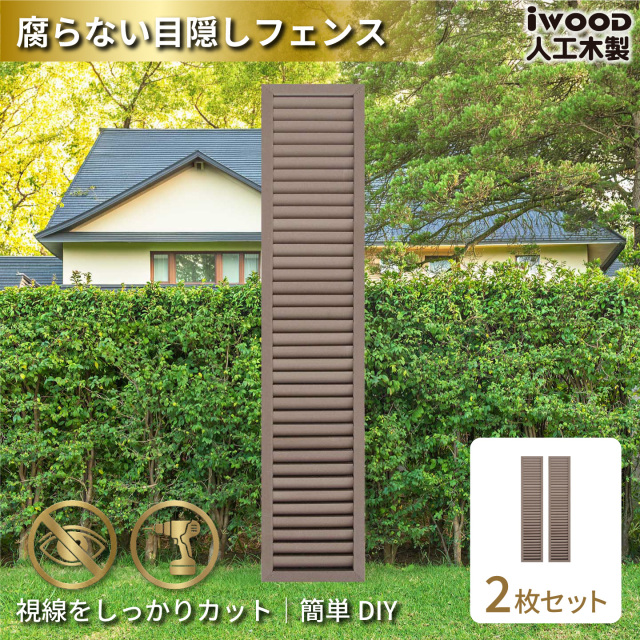 ルーバーラティス　人工木製　H175cm×W30cm　[2枚セット]　ダークブラウン　1753s2D　アイウッドルーバーラティス　R1753D