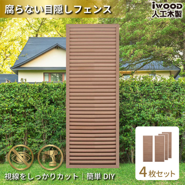 6月18日から発送　ルーバーラティス　人工木製　H175cm×W60cm　[4枚セット]　ナチュラル　1756s4N　アイウッドルーバーラティス　R1756N