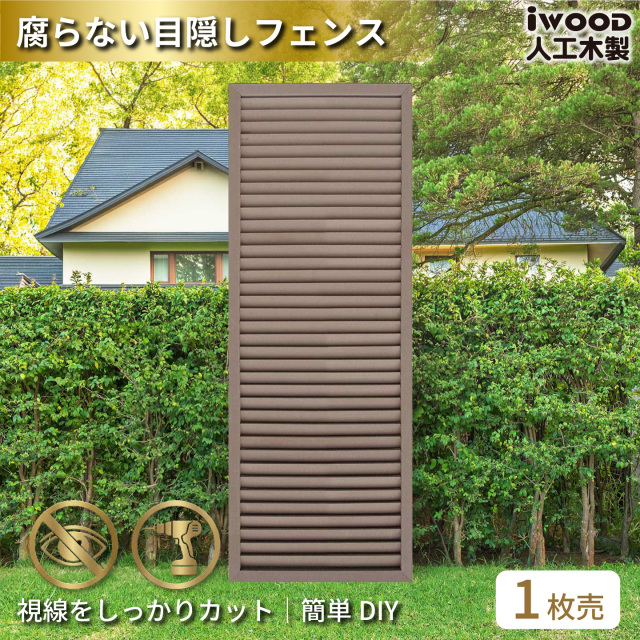 ルーバーラティス　人工木製　H175cm×W60cm　[1枚]　ダークブラウン　1756D　アイウッドルーバーラティス　R1756D