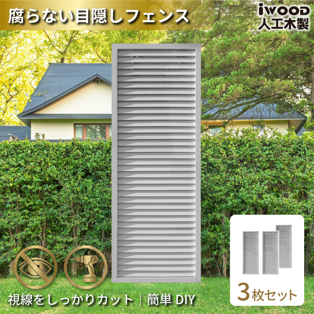 ルーバーラティス　人工木製　H175cm×W60cm　[3枚セット]　ホワイト　1756s3W　アイウッドルーバーラティス　R1756W