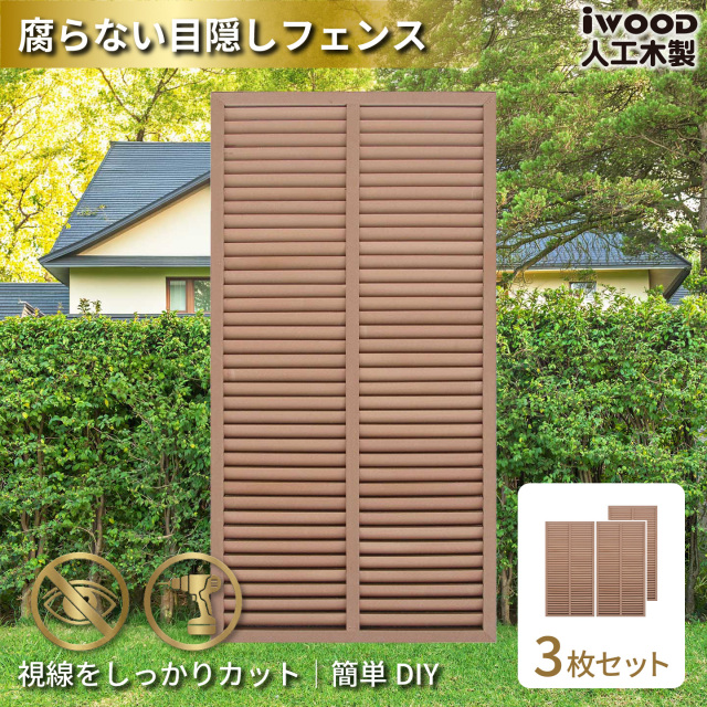ルーバーラティス　人工木製　H175cm×W90cm　[3枚セット]　ナチュラル　1759s3N　アイウッドルーバーラティス　R1759N