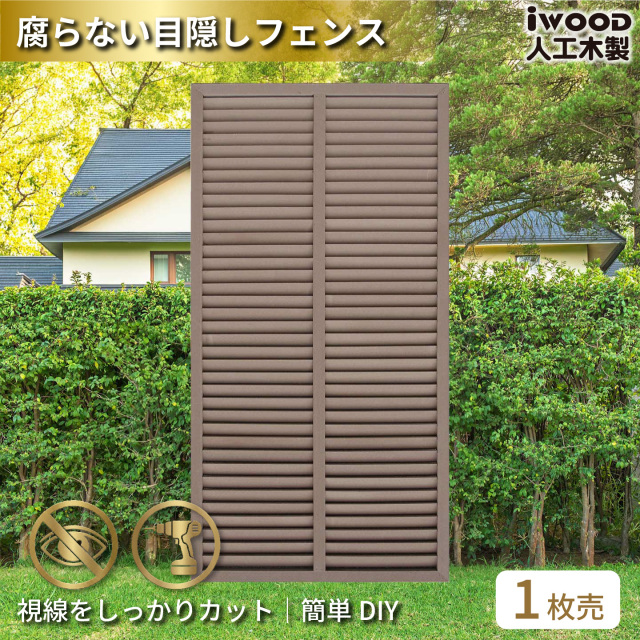 ルーバーラティス　人工木製　H175cm×W90cm　[1枚]　ダークブラウン　1759D　アイウッドルーバーラティス　R1759D
