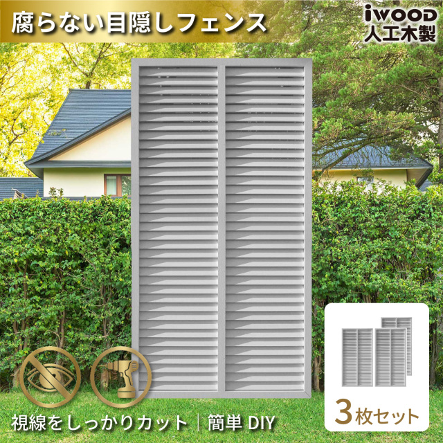 ルーバーラティス　人工木製　H175cm×W90cm　[3枚セット]　ホワイト　1759s3W　アイウッドルーバーラティス　R1759W