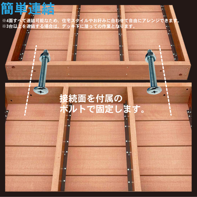 アイウッドデッキ60系 幅598 X 奥行900 X 高280