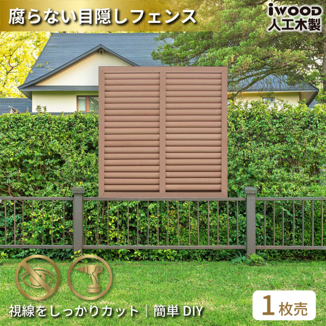 ルーバーラティス　人工木製　H90cm×W90cm　[1枚]　ナチュラル　9090N　アイウッドルーバーラティス　R9090N