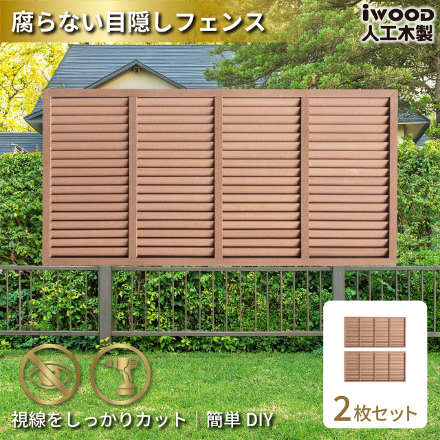6月18日から発送　ルーバーラティス　人工木製　H90cm×W176cm　[2枚セット]　ナチュラル　9176s2N　アイウッドルーバーラティス　R9176N