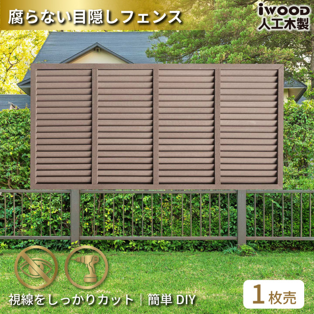 ルーバーラティス　人工木製　H90cm×W176cm　[1枚]　ダークブラウン　9176D　アイウッドルーバーラティス　R9176D
