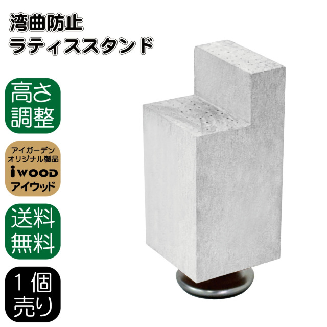 ラティススタンド 湾曲防止 人工木製 ホワイト 1個 ラティス調節スタンド アイウッド 人工木 フェンス 人工木ラティス 目隠しフェンス パーテーション 屋外 ビス 腐らない 樹脂製 接着