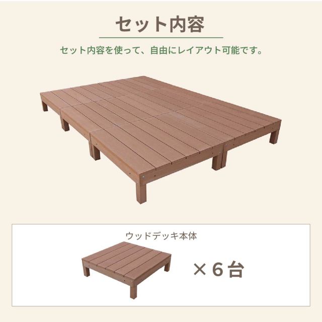 人工木 ウッドデッキ材 　★長さ900mm(3本入) 10箱 ② アイウッドデッキ 幅900 X 奥行900 X 高280