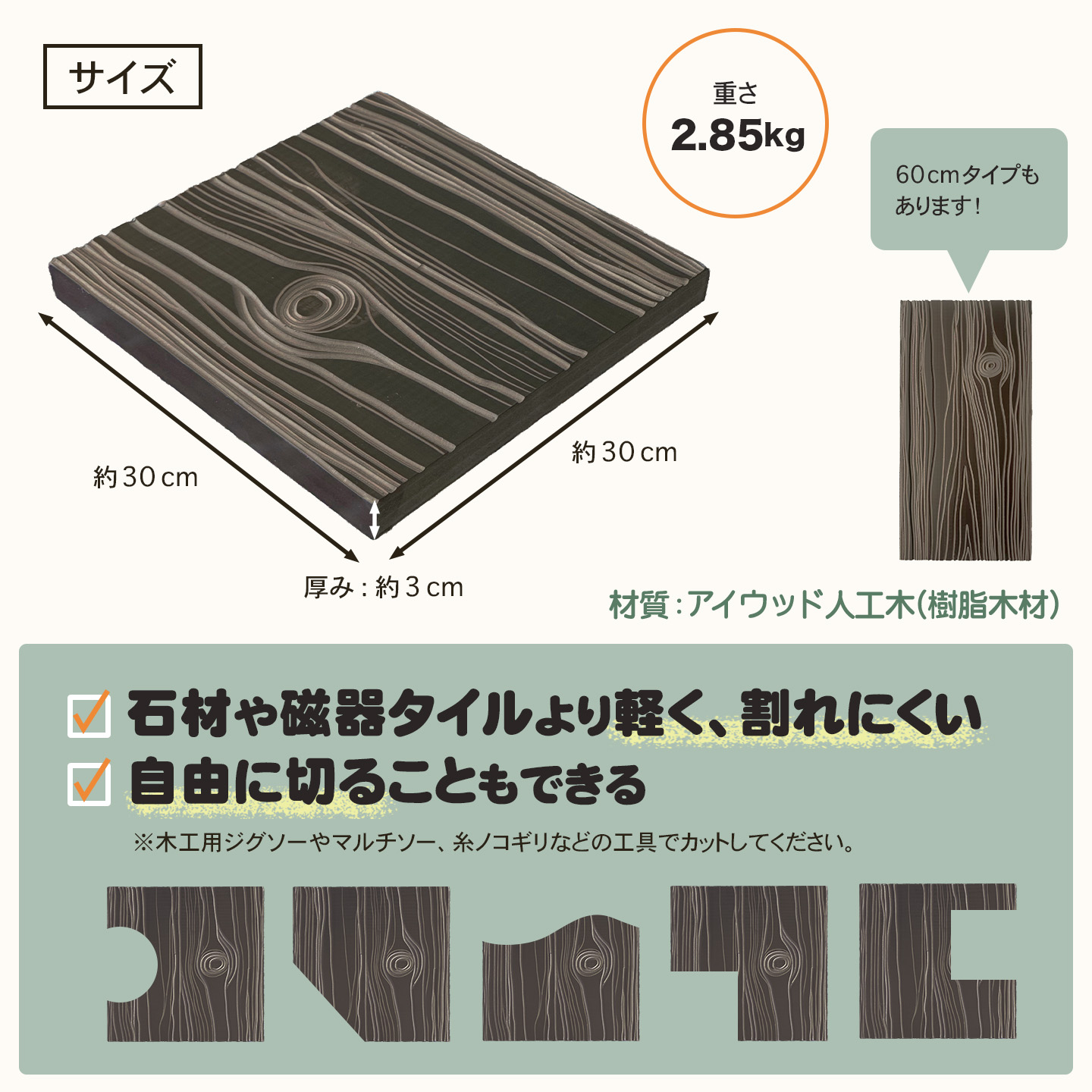 アイウッド枕木風ウッドパネル