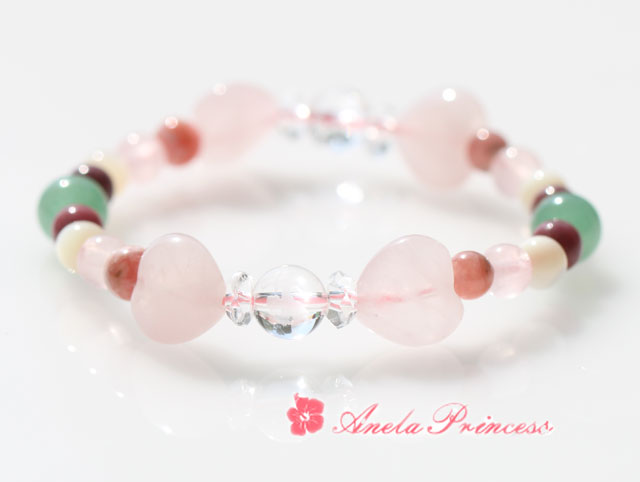 ハッピーな結婚生活天使水晶入り恋愛リボンパワーストーンブレスレット