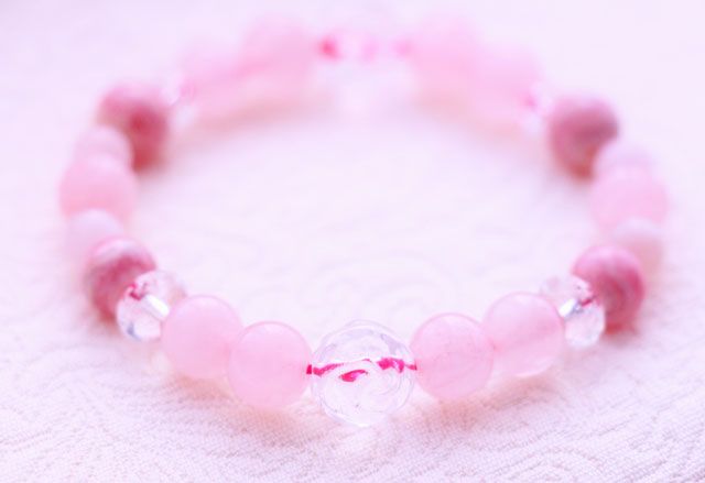 美インカローズ（ロードクロサイト）薔薇水晶、ピンクモルガナイトパワーストーンブレスレット「情熱的なバラ色の人生へ」