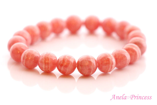 ９ｍｍインカローズ（ロードクロサイト）ブレスレット・サイズ約１５ｃｍ☆恋愛運・結婚運アップ☆情熱的な愛を引き寄せる☆ソウルメイト☆ツインレイ☆薔薇色の人生☆高品質パワーストーン・限定１本