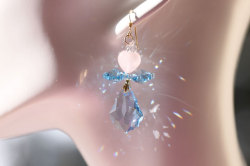 天使スワロフスキーピアス【アクアマリン】