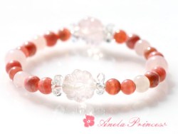 幸せな結婚インカローズとお花ローズクォーツパワーストーンブレスレット