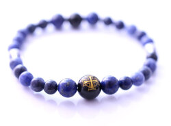 男女兼用☆ケルト十字架ソーダライト、ラピスラズリパワーストーンブレスレット