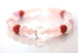 開運パワーストーンブレスレット恋愛、結婚、愛情運、子宝運アップ（クンツァイト、ラベンダーアメジスト、チューライト、天使水晶）