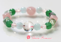 １２ｍｍ天使水晶入り恋愛、希望パワーストーンブレスレット（１６ｃｍ）