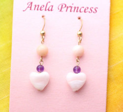 ハートピンクカルサイト、アメジスト、ピンクアラゴナイトの