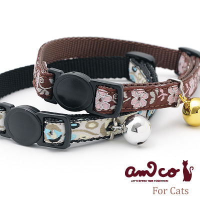 ラロック アミコ 猫の首輪 ピンクフラワー＆メテオ猫カラー