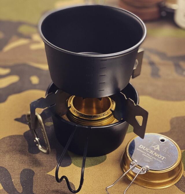 送料無料＞ DUCKNOT アルコールストーブ＋チタンシェラゴトク (日本製)SET