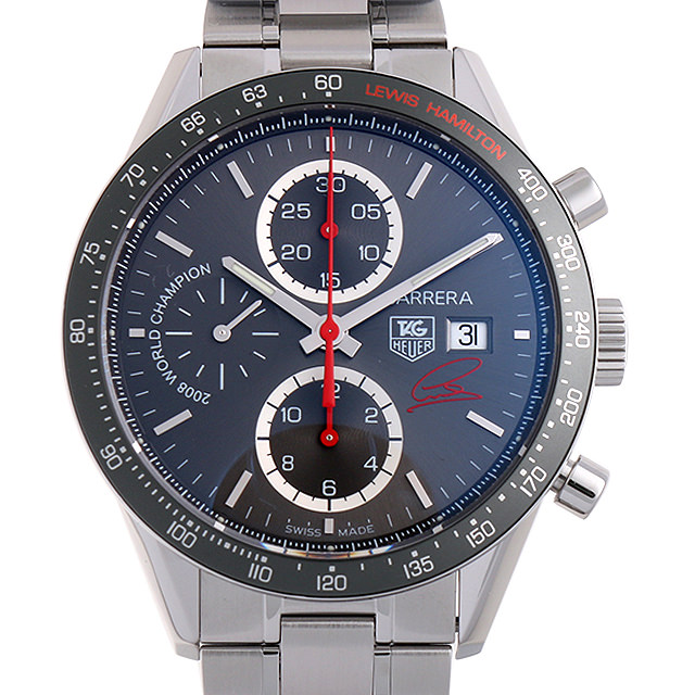 タグホイヤー カレラ タキメーター クロノグラフ ルイスハミルトン限定モデル CV201M.BA0794 中古 メンズ