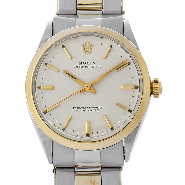 ロレックス オイスターパーペチュアル Cal.1560 26番 1005 シルバー/バー アンティーク メンズ