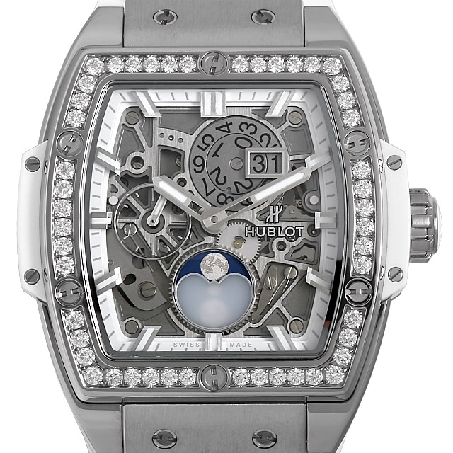 スピリット オブ ビッグバン ムーンフェイズ チタニウム ホワイト ダイヤモンド 647.NE.2070.RW.1204 メイン画像