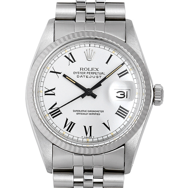 ロレックス デイトジャスト 16014 ホワイト/ローマ バックリーダイヤル 87番 中古 メンズ