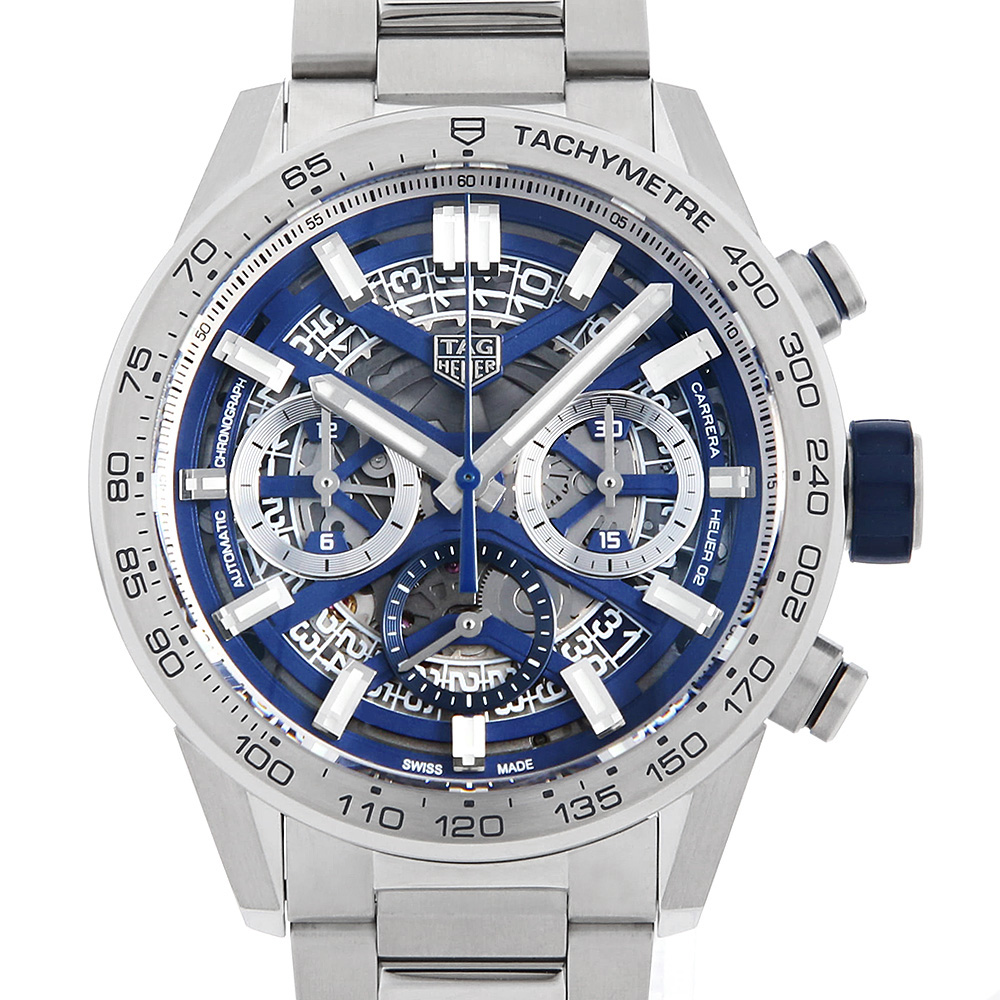 タグホイヤー カレラキャリバーホイヤー02 クロノグラフ ブルーエディション CBG2019.BA0662 中古 メンズ