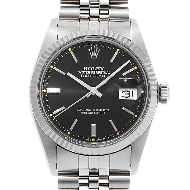16014 ブラック/バー R番 ROLEX（ロレックス） デイトジャスト 中古