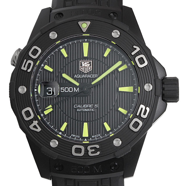 タグホイヤー アクアレーサー 500M フルブラック WAJ2180.FT6015 中古 メンズ