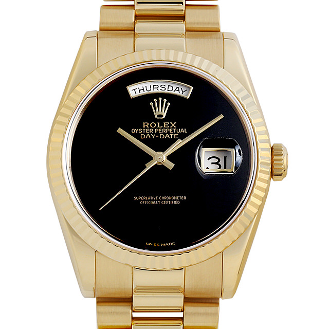 ロレックス デイデイト 118238 オニキス F番 中古 メンズ